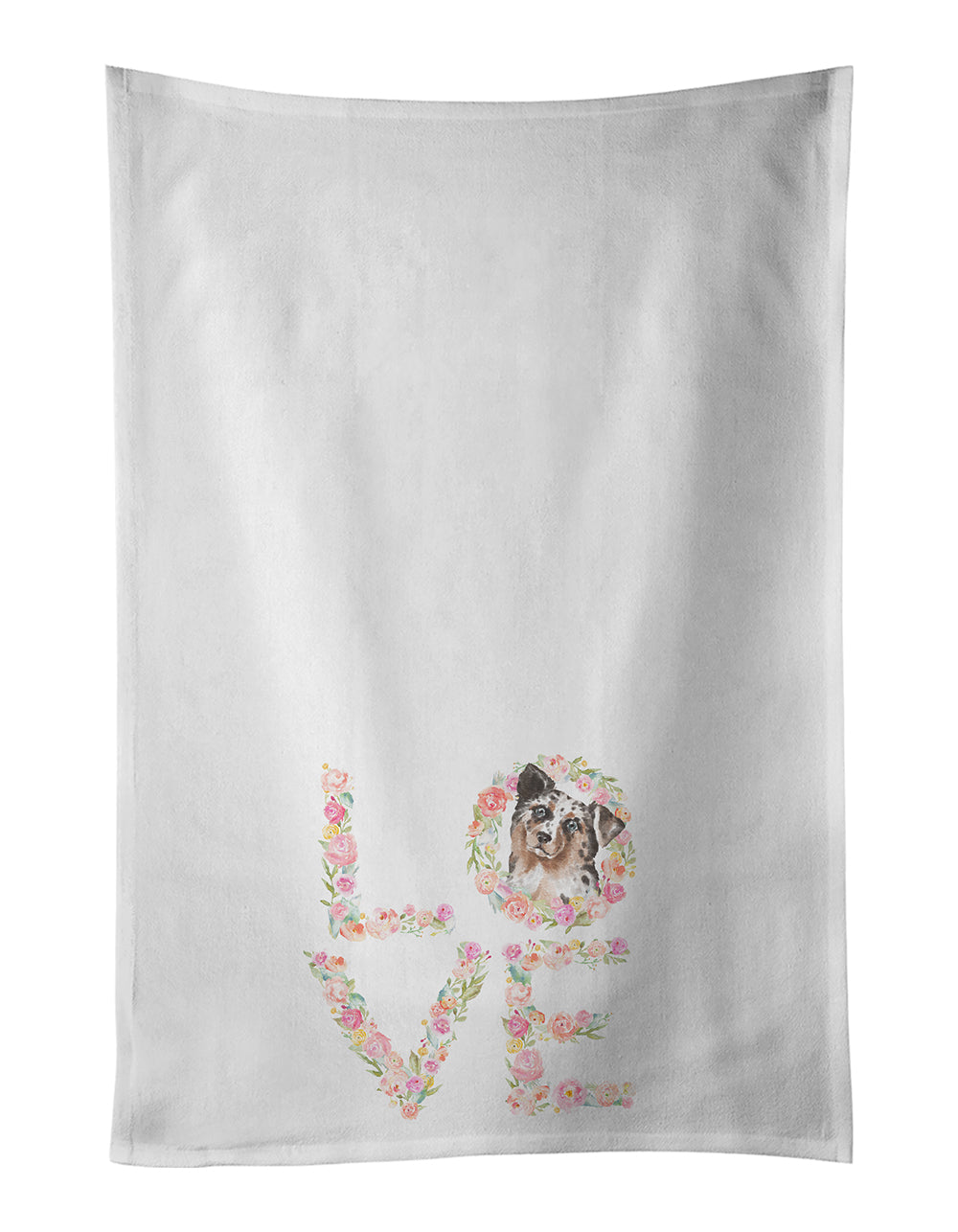 Buy this Australian Shepherd #5 LOVE White Kitchen Towel Set of 2