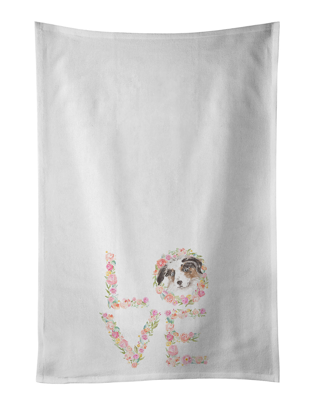 Buy this Australian Shepherd #7 LOVE White Kitchen Towel Set of 2