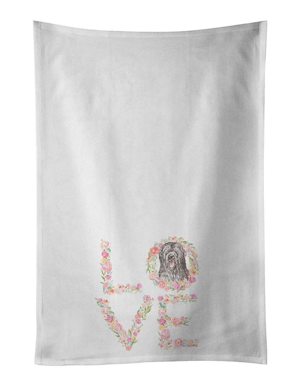 Buy this Briard #6 LOVE White Kitchen Towel Set of 2