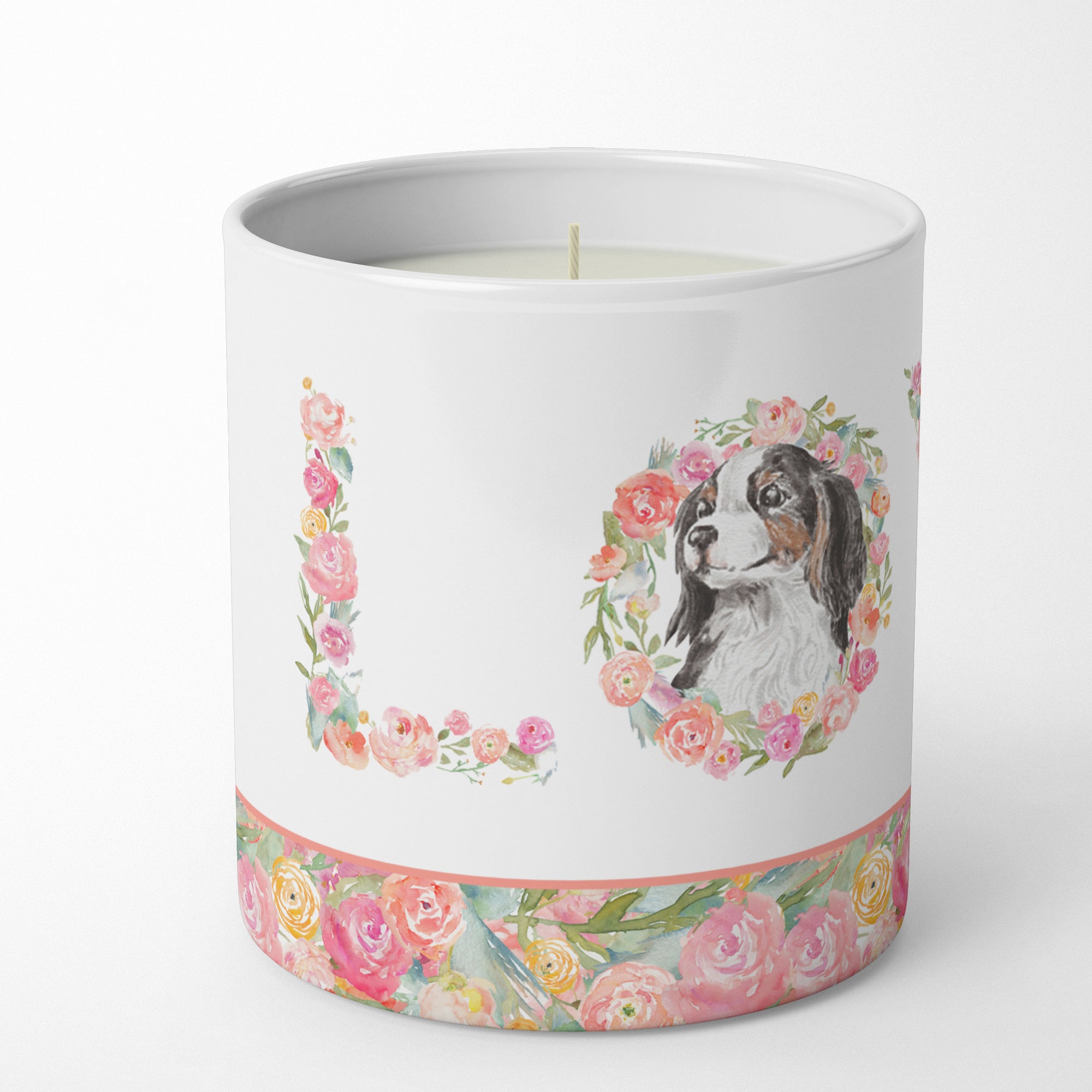 Buy this Cavalier Spaniel Tricolor LOVE 10 oz Decorative Soy Candle