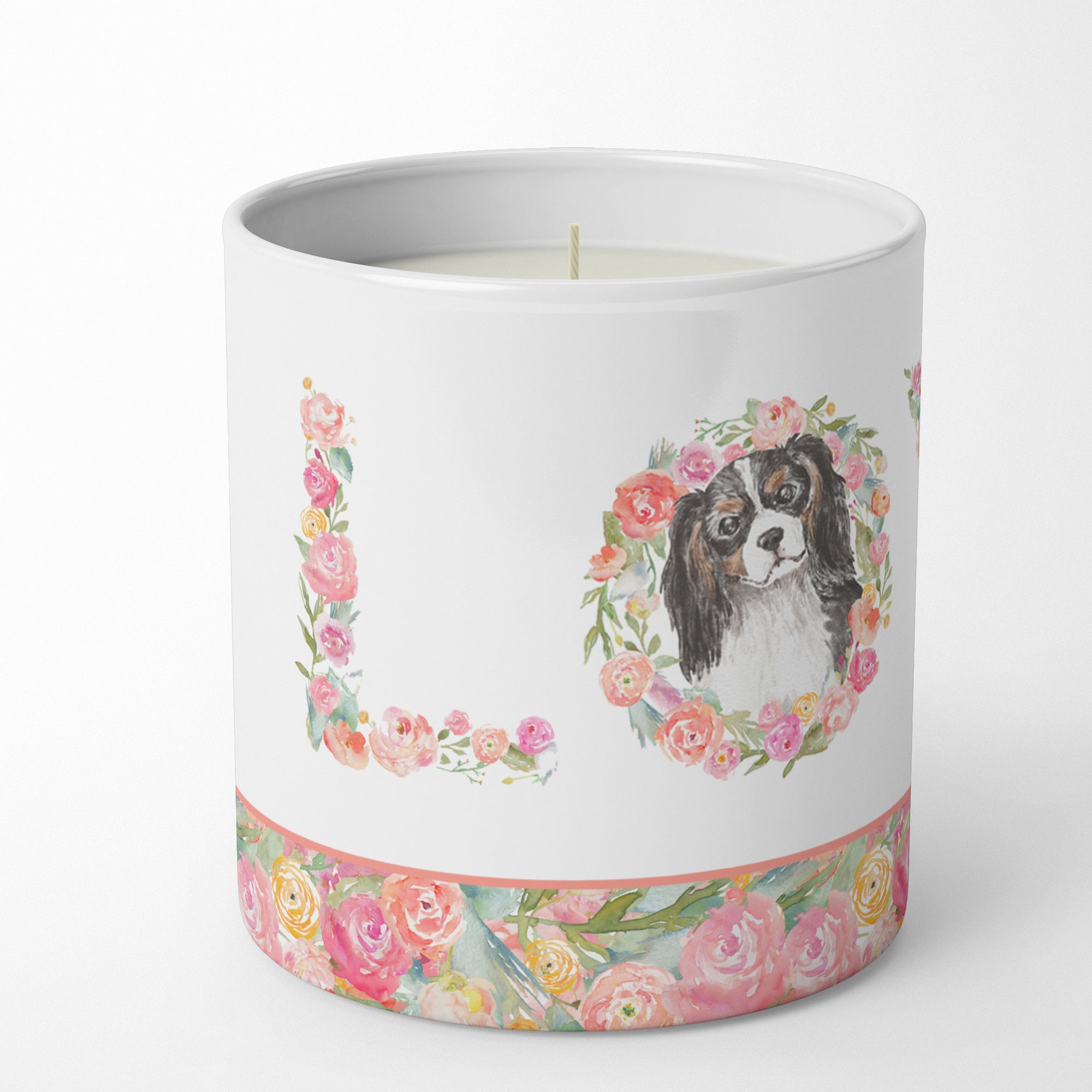 Cavalier Spaniel Tricolor #2 LOVE 10 oz Decorative Soy Candle - the-store.com