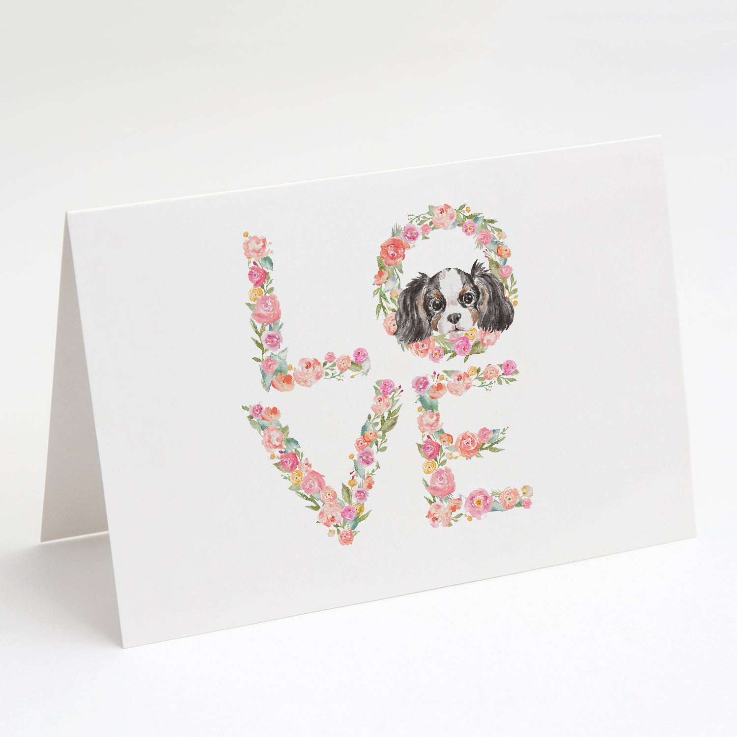 Buy this Cavalier Spaniel Tricolor Puppy LOVE Greeting Cards and Envelopes Pack of 8