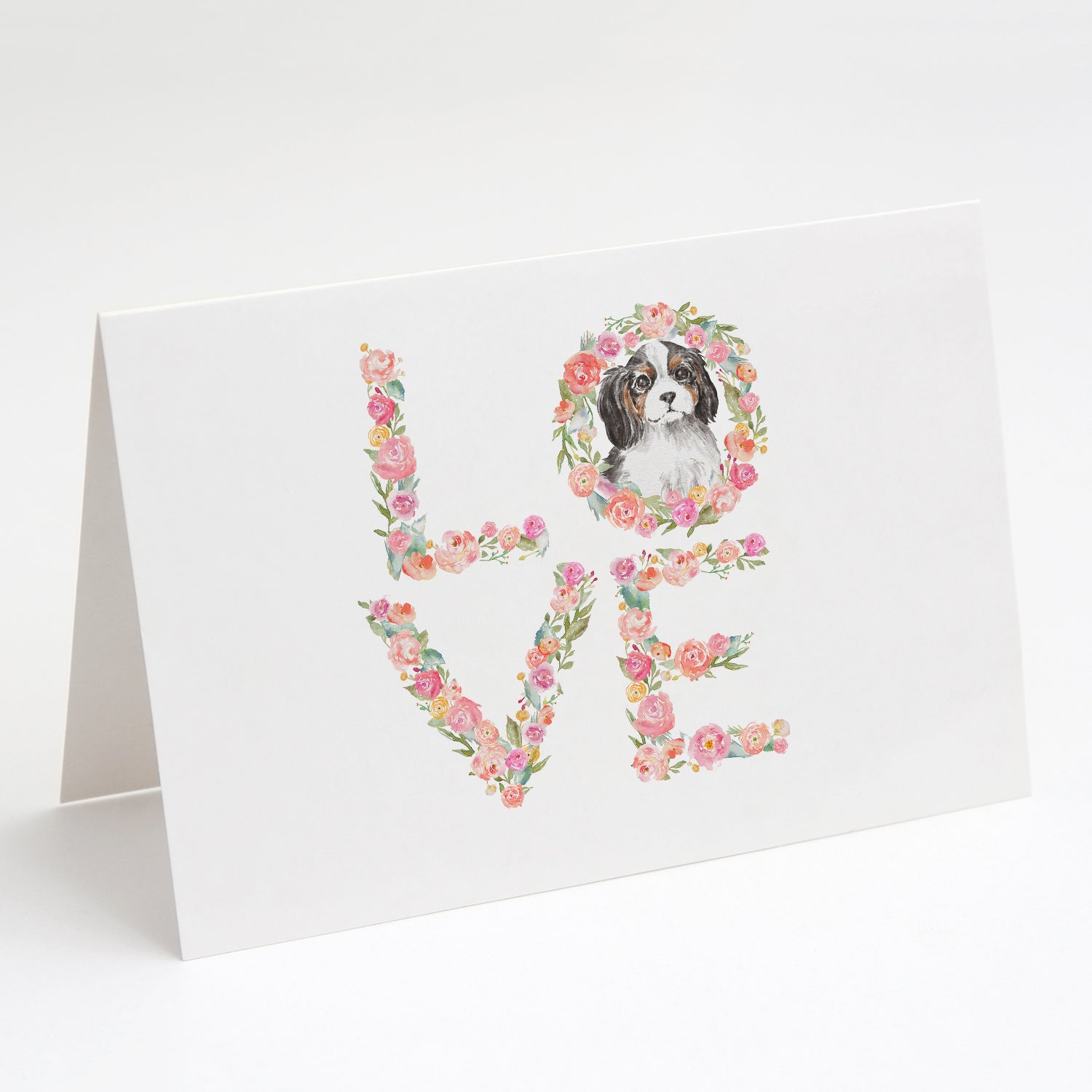 Buy this Cavalier Spaniel Tricolor #4 LOVE Greeting Cards and Envelopes Pack of 8