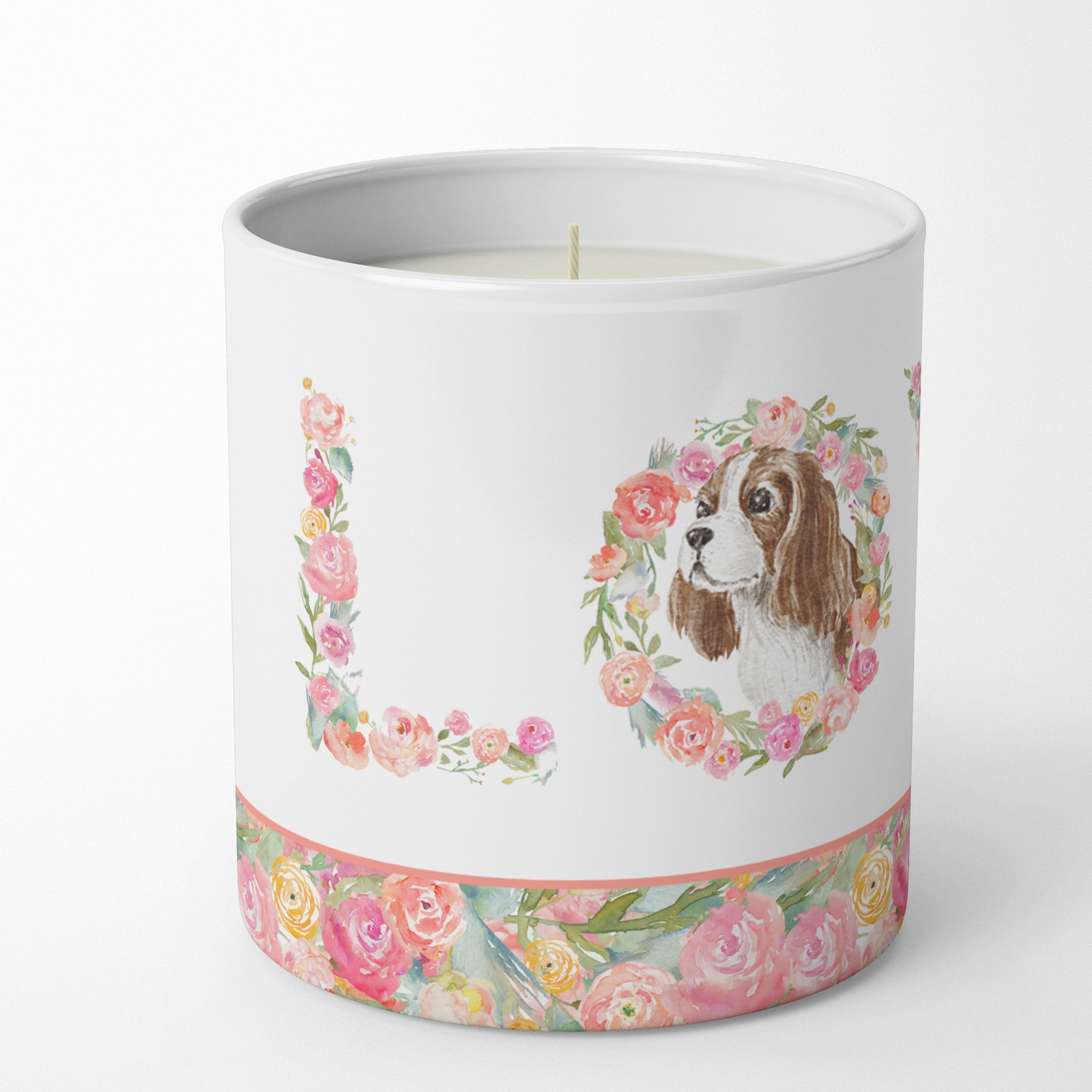 Buy this Cavalier Spaniel Blenheim #5 LOVE 10 oz Decorative Soy Candle