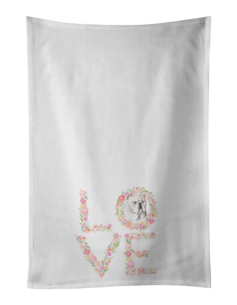 Buy this English Bulldog #2 LOVE White Kitchen Towel Set of 2