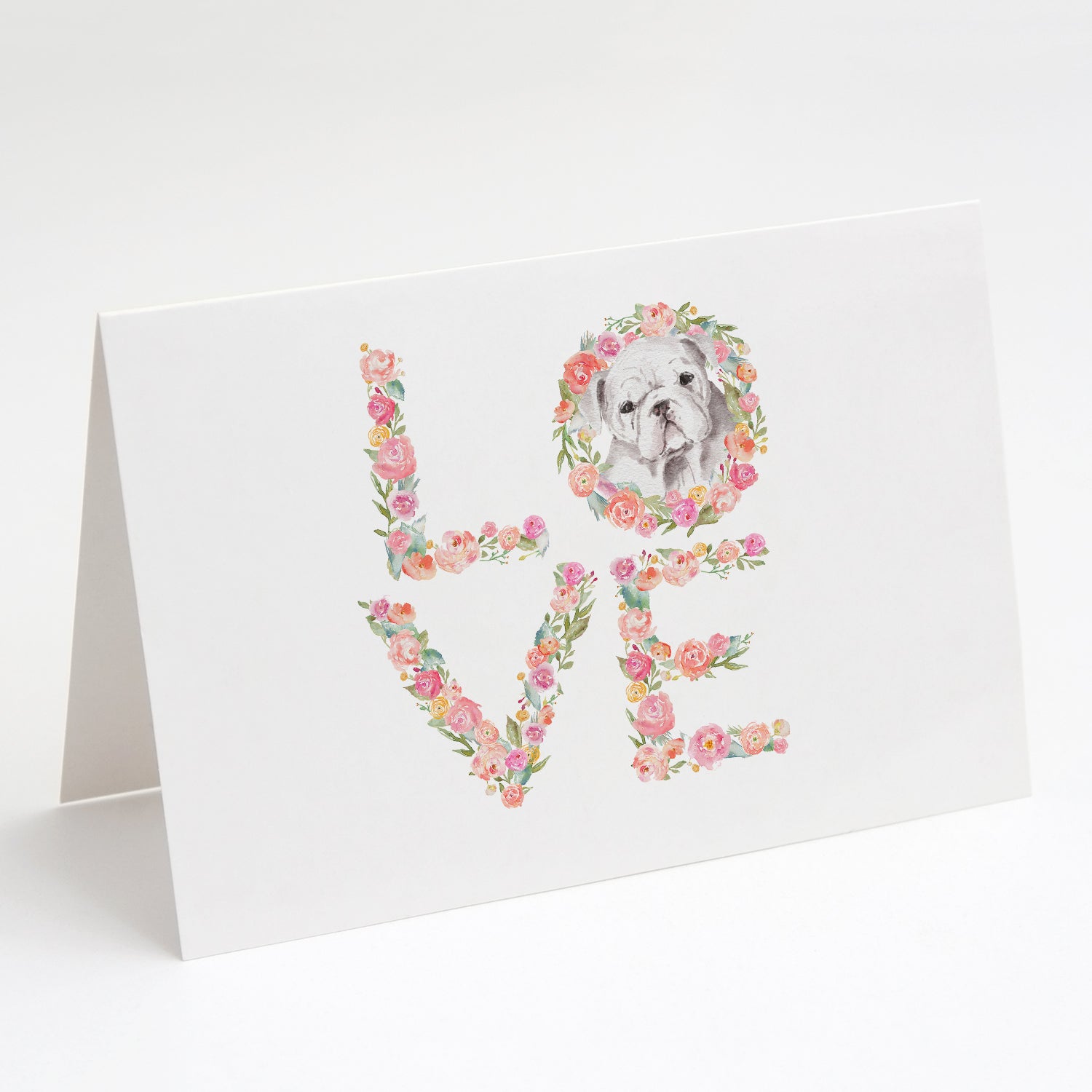 Buy this English Bulldog #9 LOVE Greeting Cards and Envelopes Pack of 8