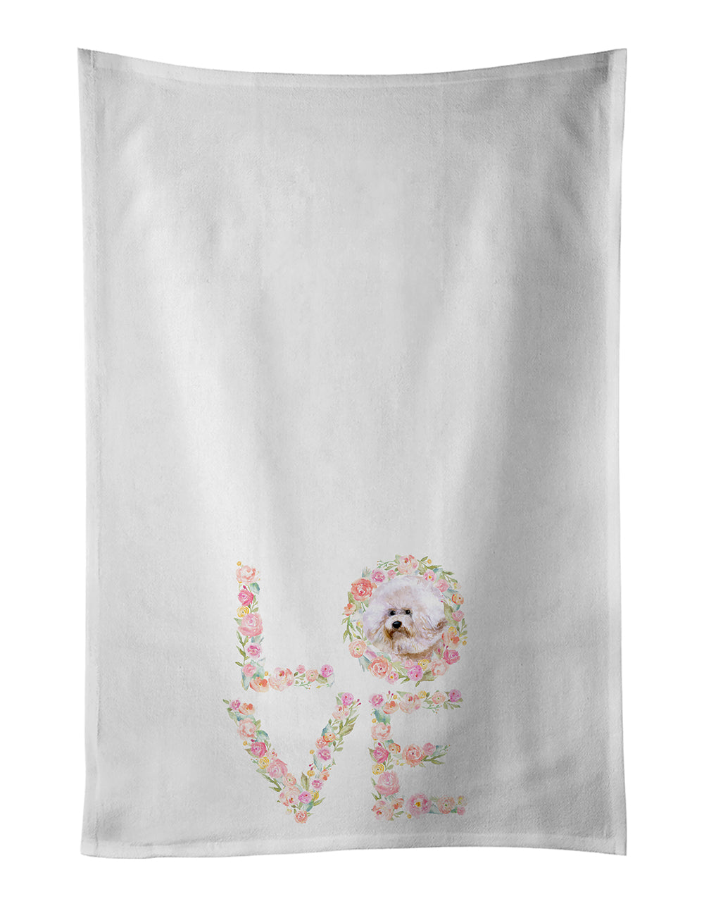 Buy this Bichon Frise Love White Kitchen Towel Set of 2 Dish Towels