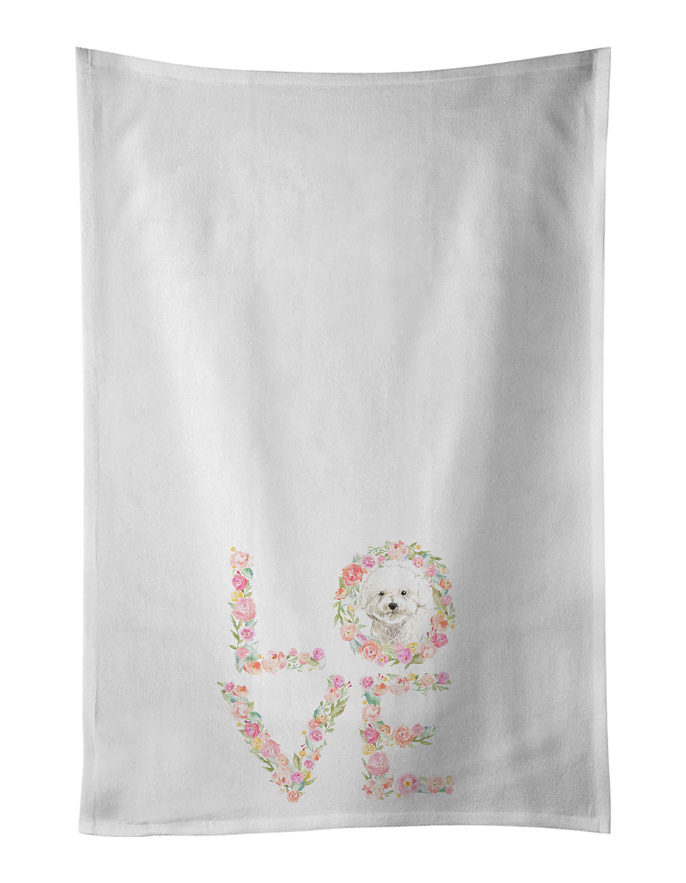 Buy this Bichon Frise #2 Love White Kitchen Towel Set of 2 Dish Towels