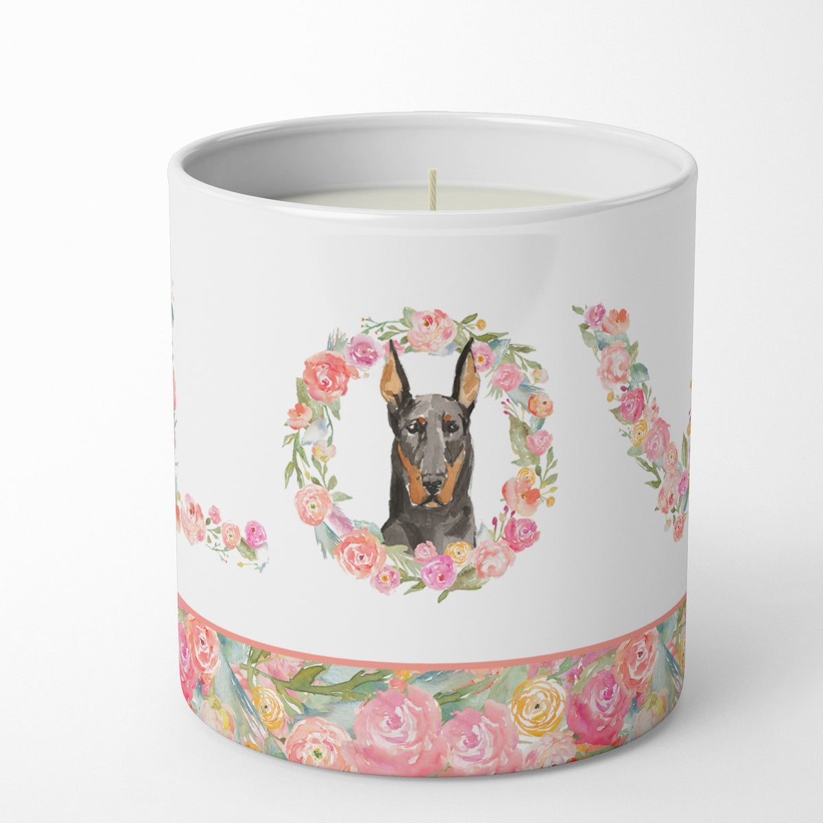 Buy this Doberman Pinscher Love 10 oz Decorative Soy Candle