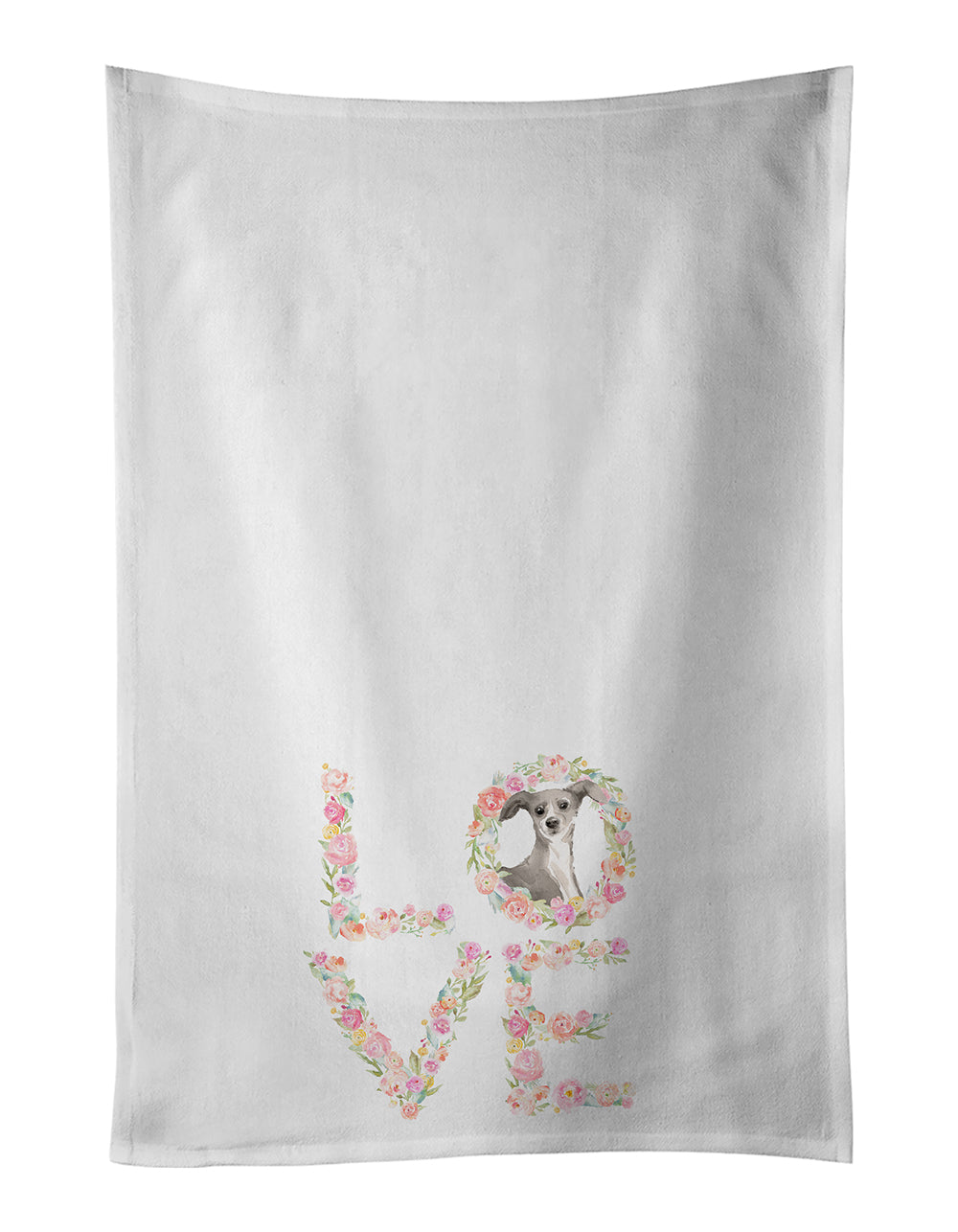 Buy this Italian Greyhound Love White Kitchen Towel Set of 2 Dish Towels