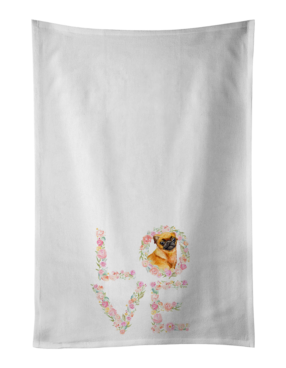 Buy this Small Brabant Griffon Love White Kitchen Towel Set of 2 Dish Towels