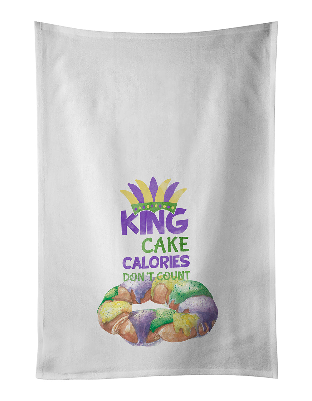 Buy this King Cake Calories Don&#39;t Count Mardi Gras White Kitchen Towel Set of 2 Dish Towels