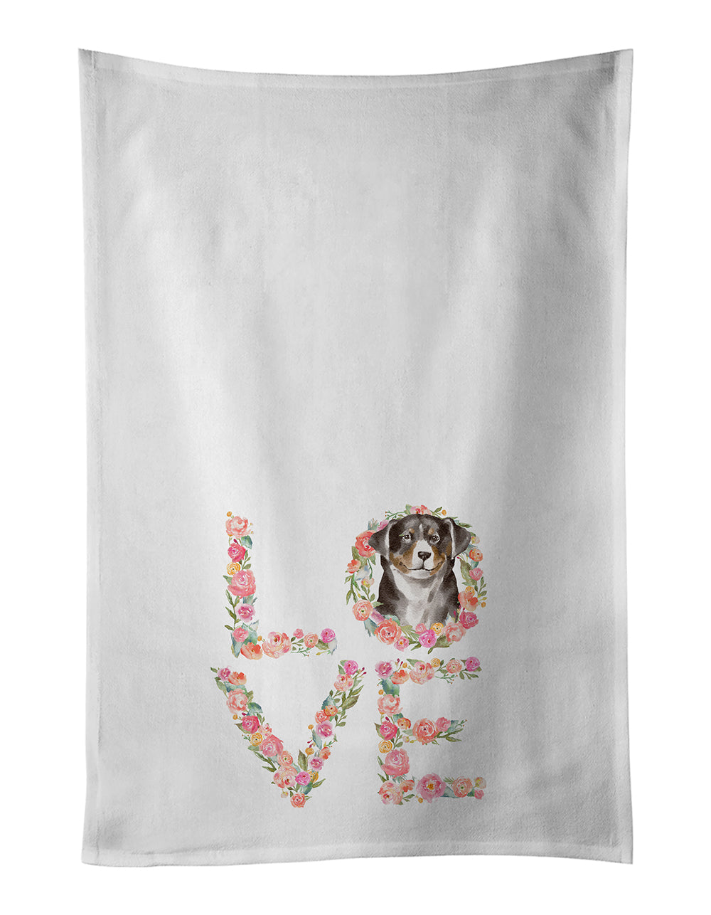 Buy this Appenzeller Sennenhund Love White Kitchen Towel Set of 2 Dish Towels