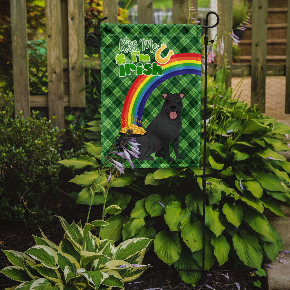 Black Pit Bull Terrier St. Patrick's Day Flag Garden Size  the-store.com.