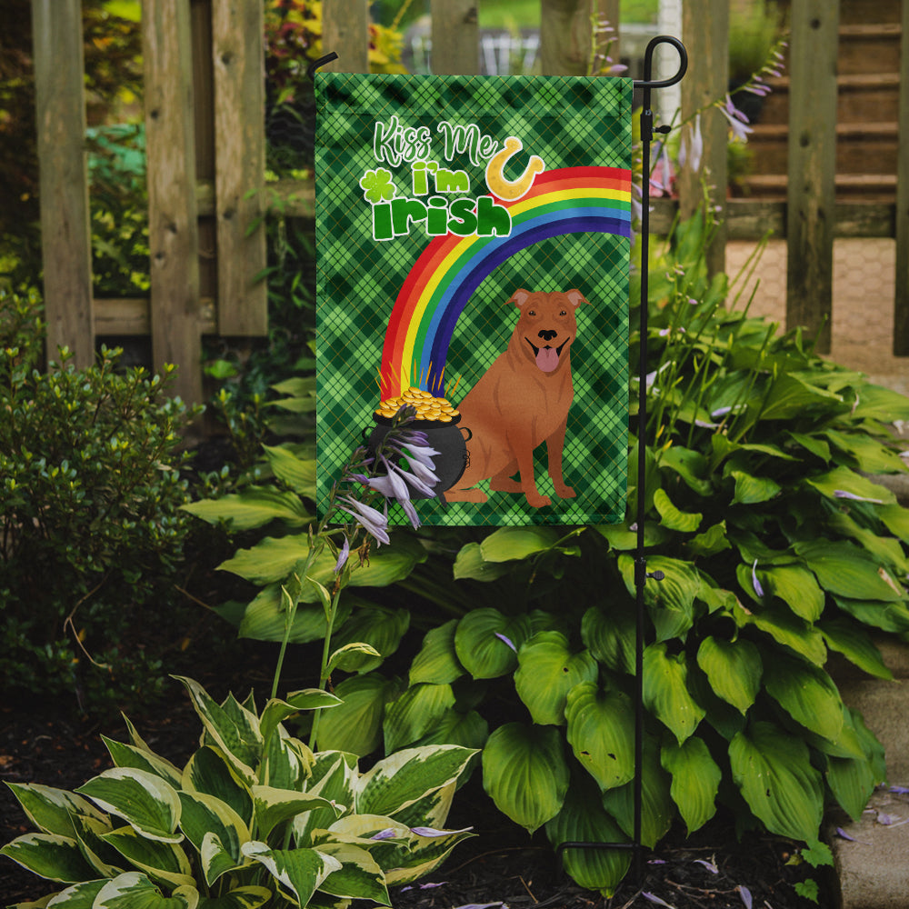 Red Pit Bull Terrier St. Patrick's Day Flag Garden Size  the-store.com.