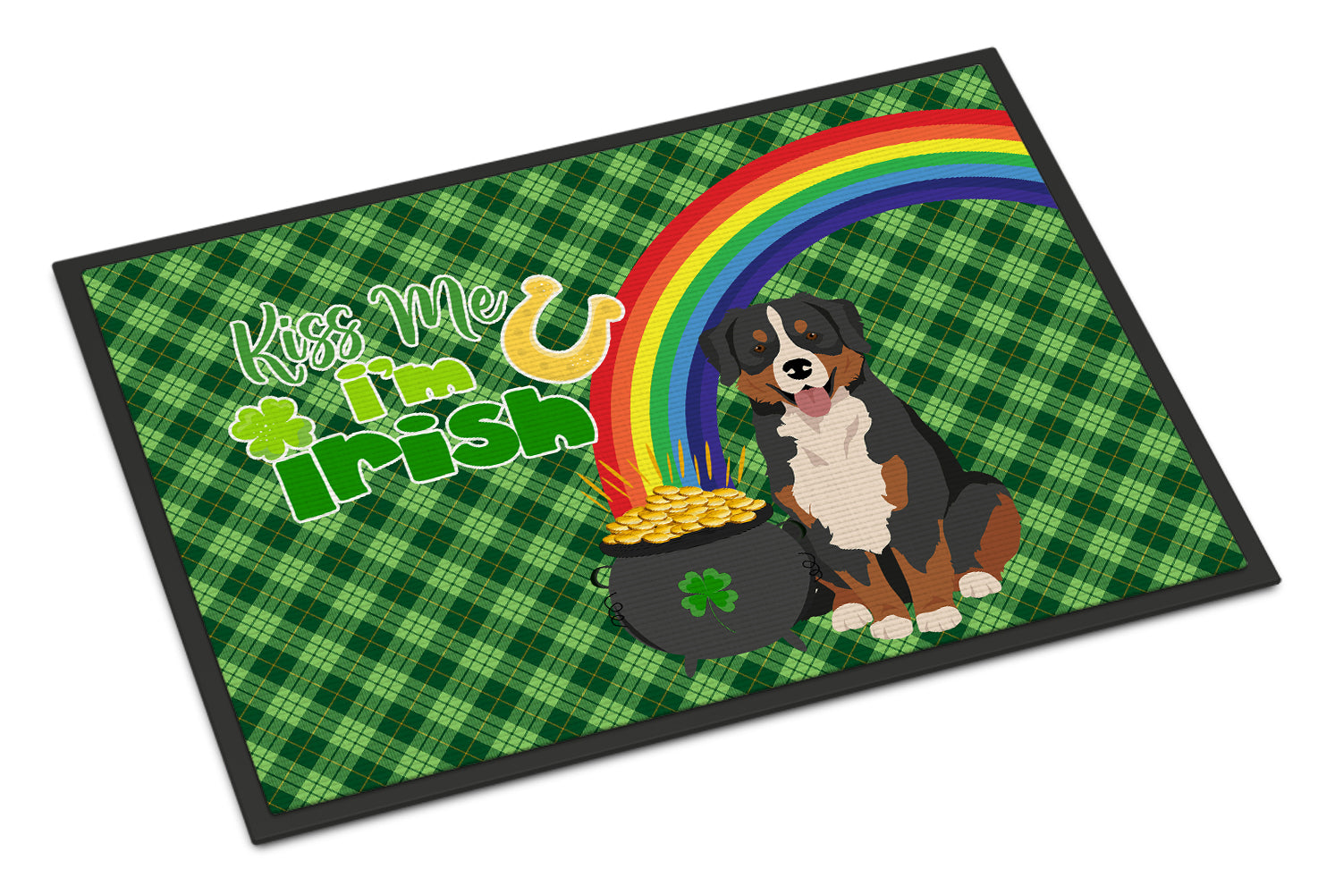 Buy this Bernese Mountain Dog St. Patrick's Day Indoor or Outdoor Mat 24x36