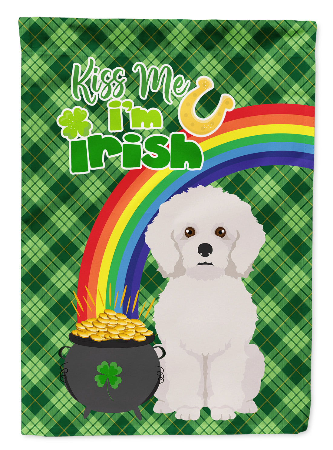 Bichon Frise St. Patrick's Day Flag Garden Size  the-store.com.