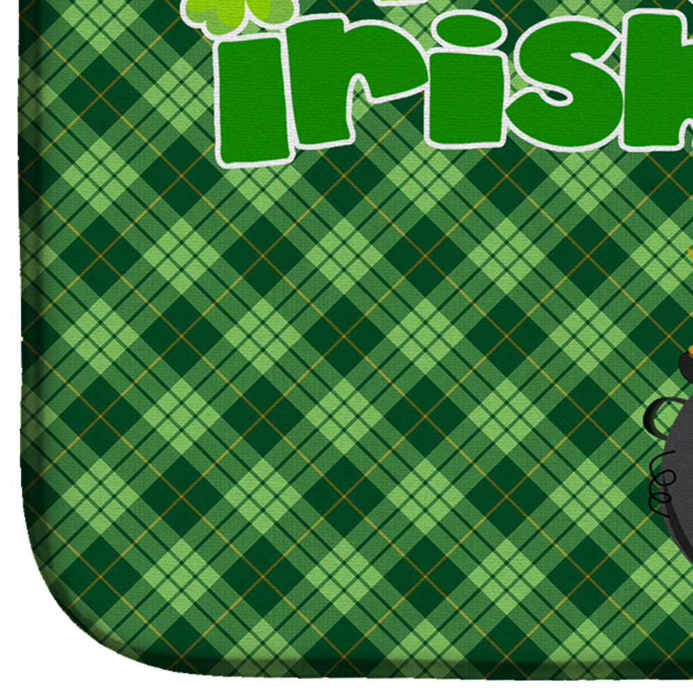 Black Boston Terrier St. Patrick's Day Dish Drying Mat  the-store.com.