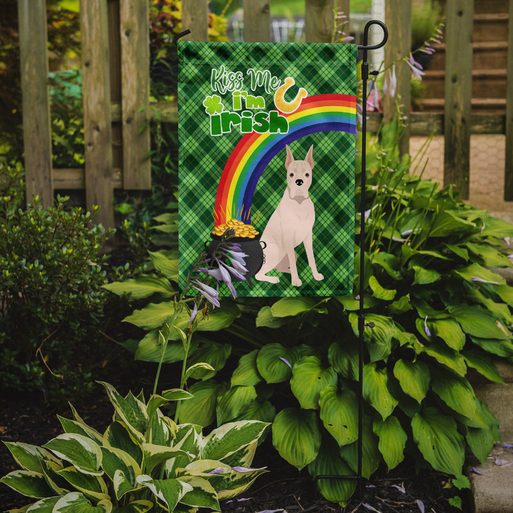 White Boxer St. Patrick's Day Flag Garden Size  the-store.com.