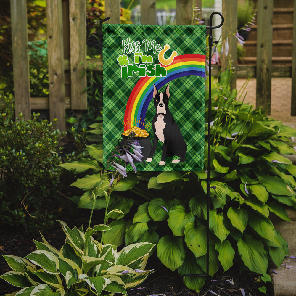 Black Boxer St. Patrick's Day Flag Garden Size  the-store.com.