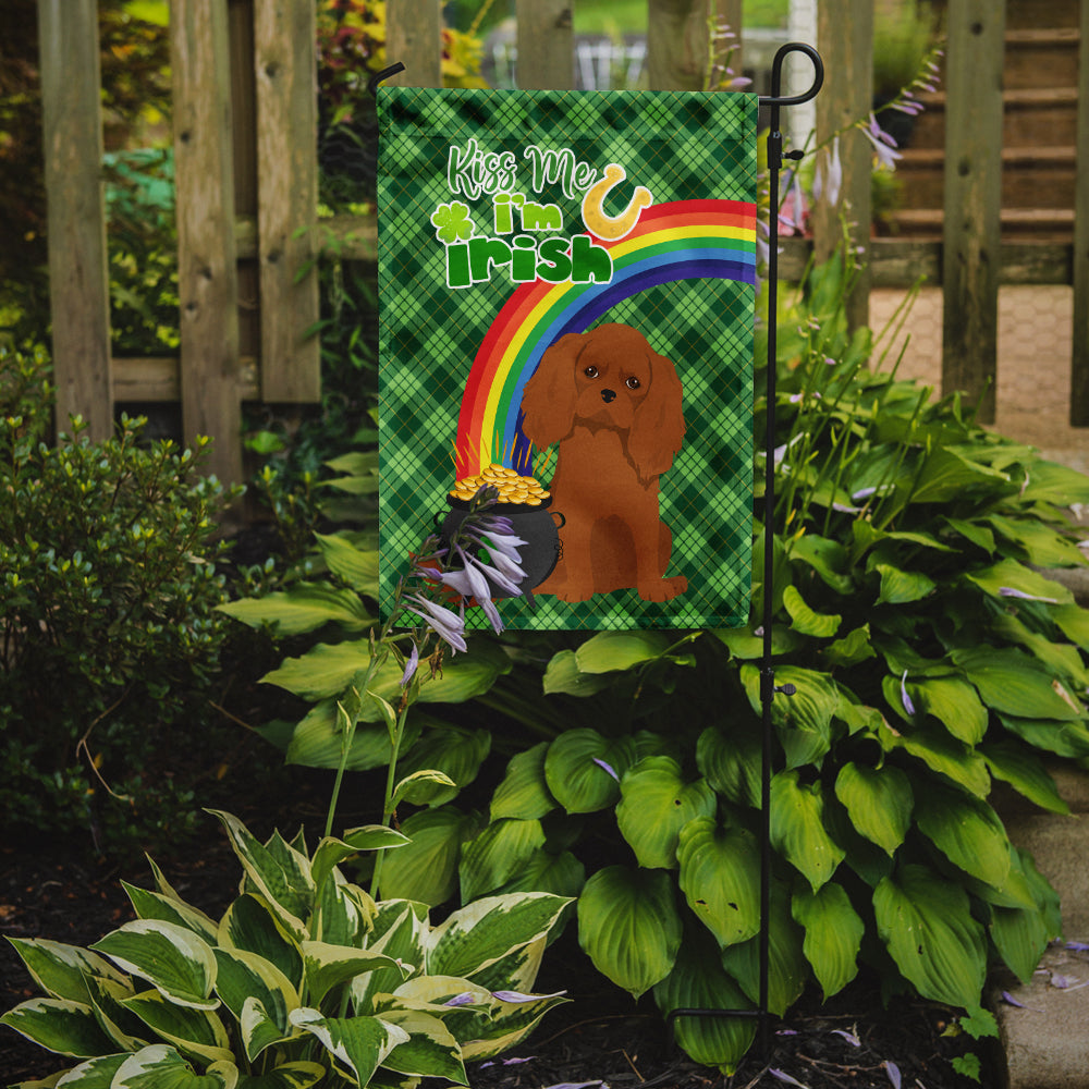 Ruby Cavalier Spaniel St. Patrick's Day Flag Garden Size  the-store.com.