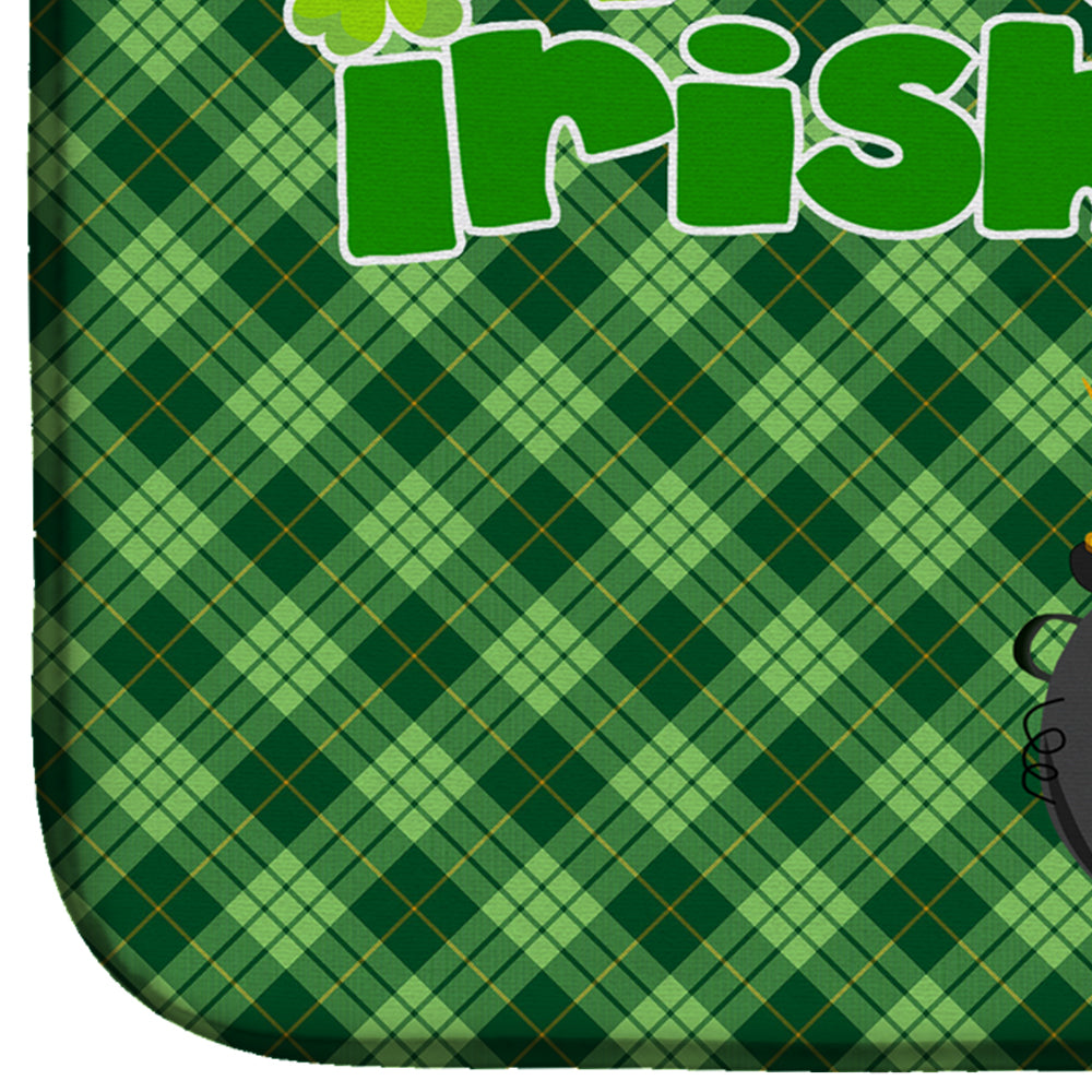 Longhair Cream Dapple Dachshund St. Patrick's Day Dish Drying Mat  the-store.com.