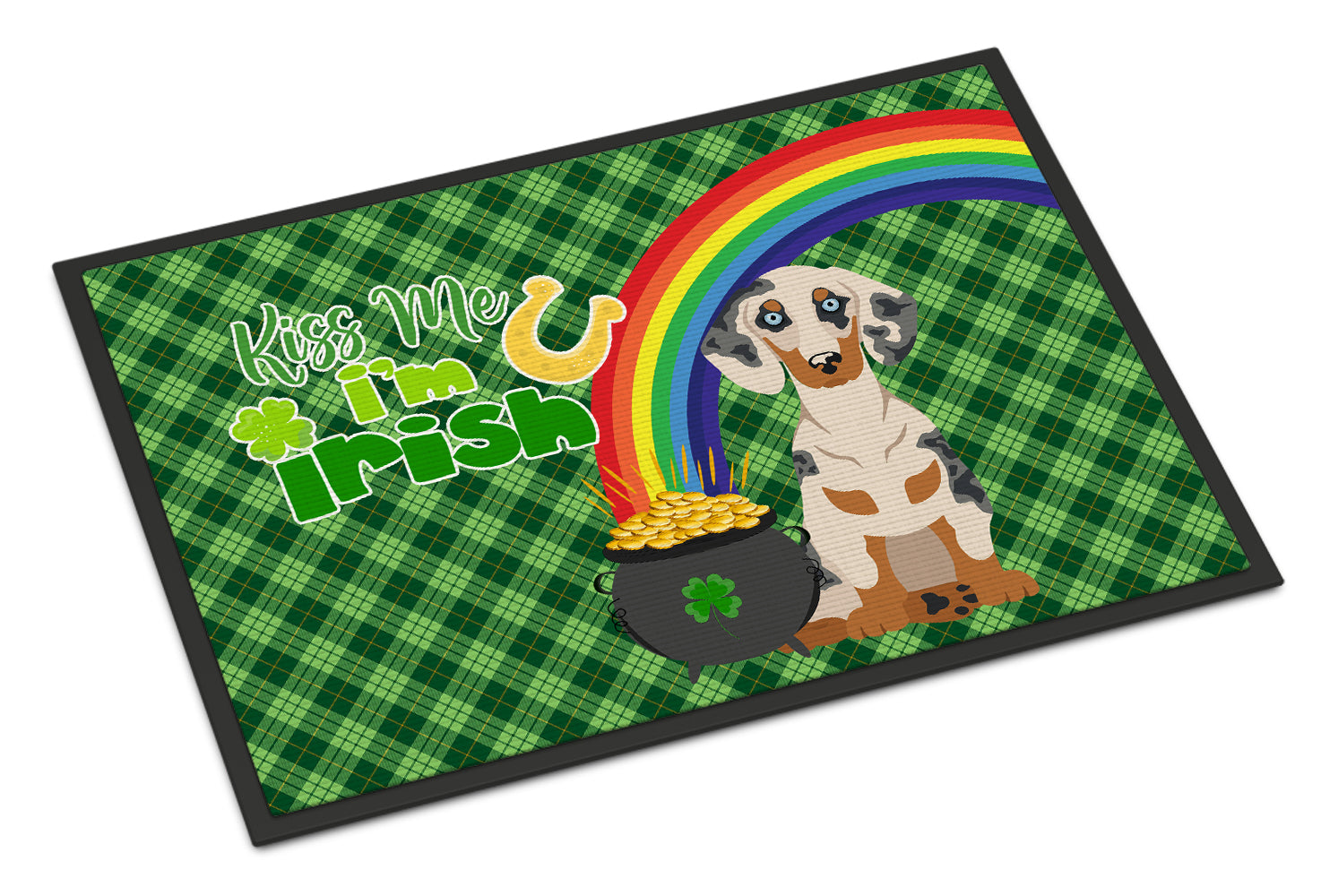 Buy this Cream Dapple Dachshund St. Patrick's Day Indoor or Outdoor Mat 24x36