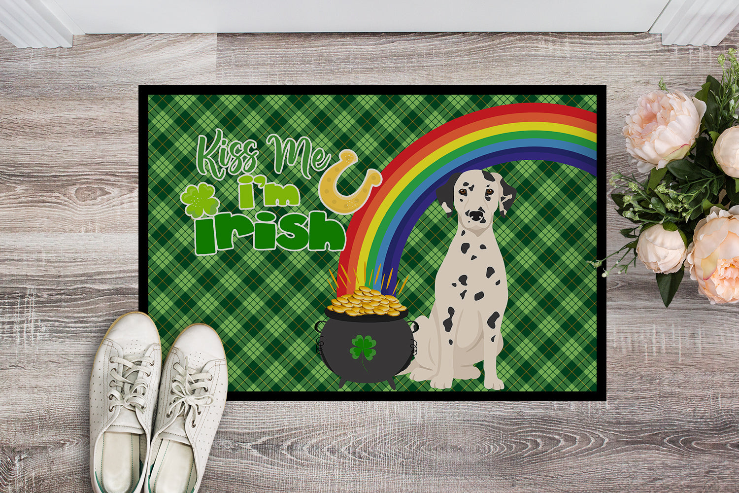 Dalmatian St. Patrick's Day Indoor or Outdoor Mat 24x36 - the-store.com