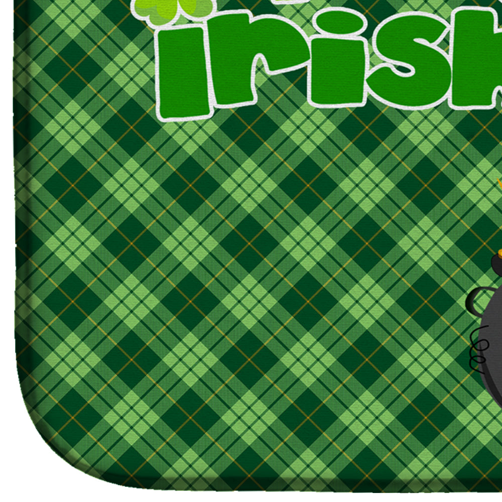 Natural Ear Red and Tan Doberman Pinscher St. Patrick's Day Dish Drying Mat  the-store.com.