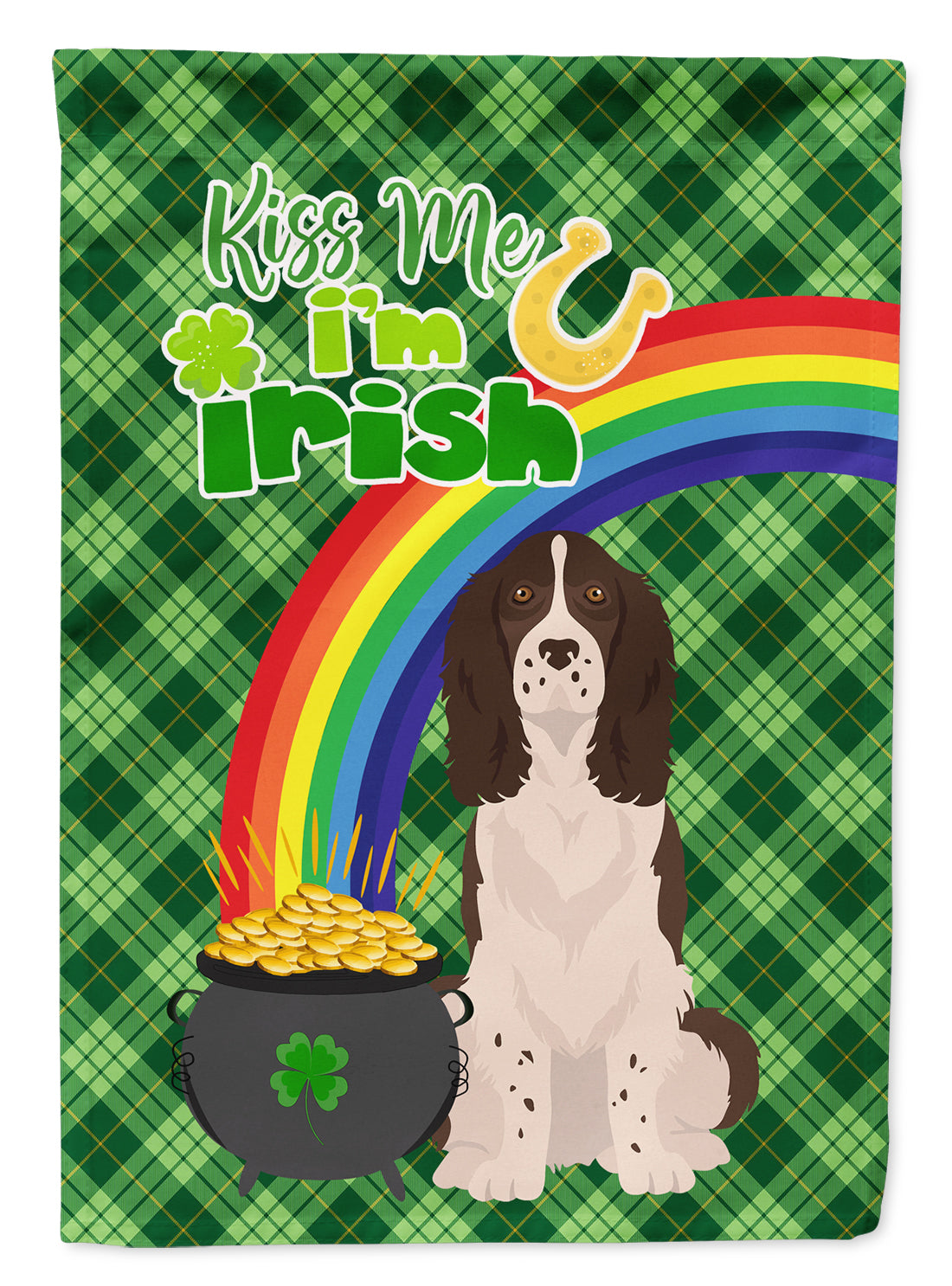 Liver English Springer Spaniel St. Patrick's Day Flag Garden Size  the-store.com.