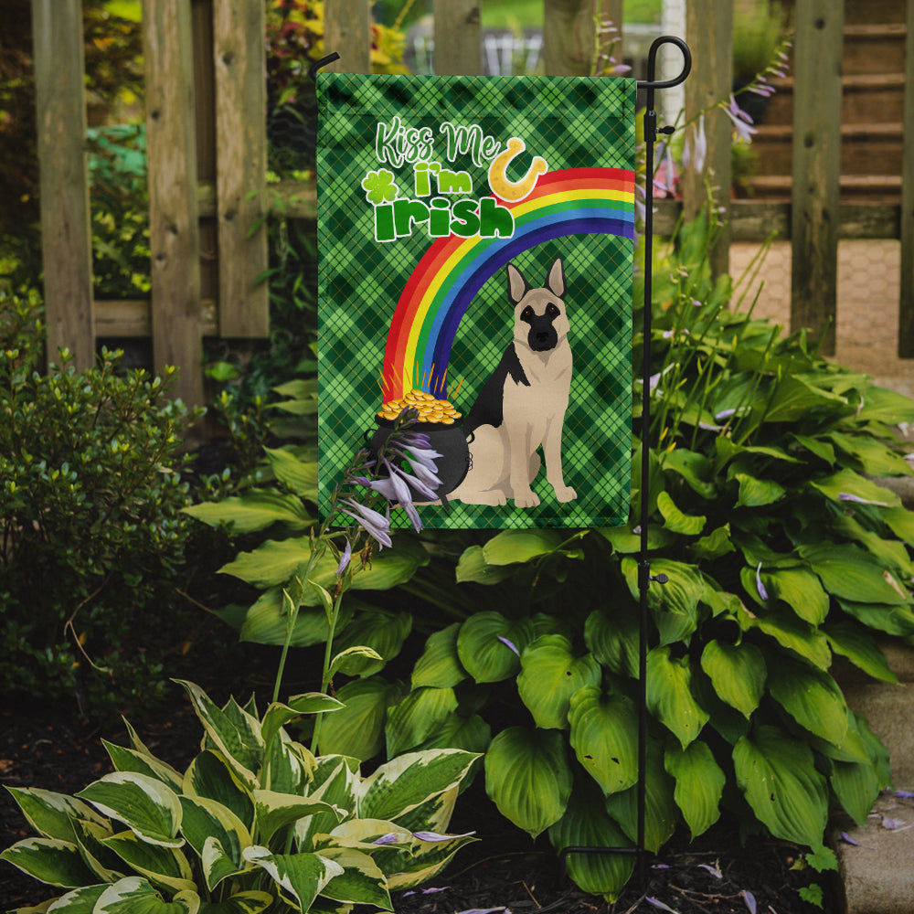 Black and Silver German Shepherd St. Patrick's Day Flag Garden Size  the-store.com.