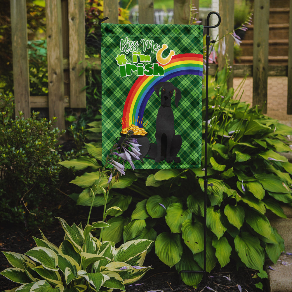 Black Great Dane St. Patrick's Day Flag Garden Size  the-store.com.