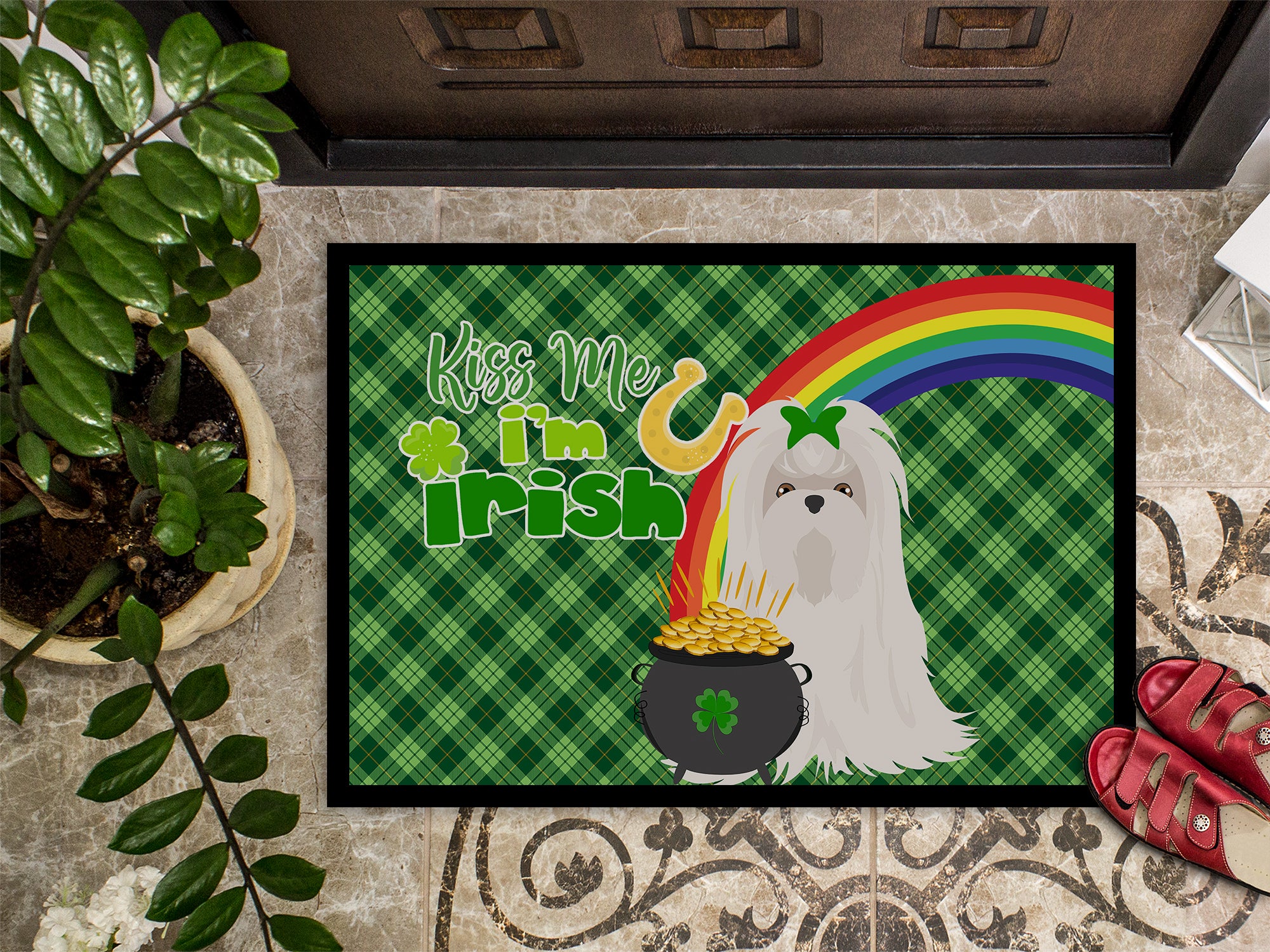 Maltese St. Patrick's Day Indoor or Outdoor Mat 24x36 - the-store.com