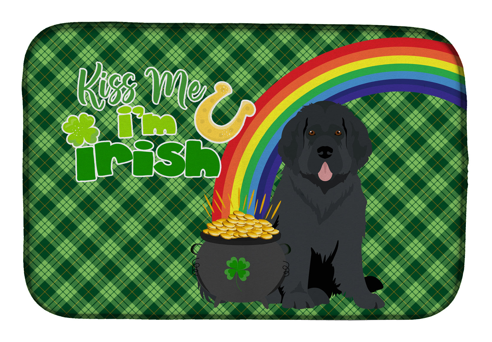 Black Newfoundland St. Patrick's Day Dish Drying Mat  the-store.com.