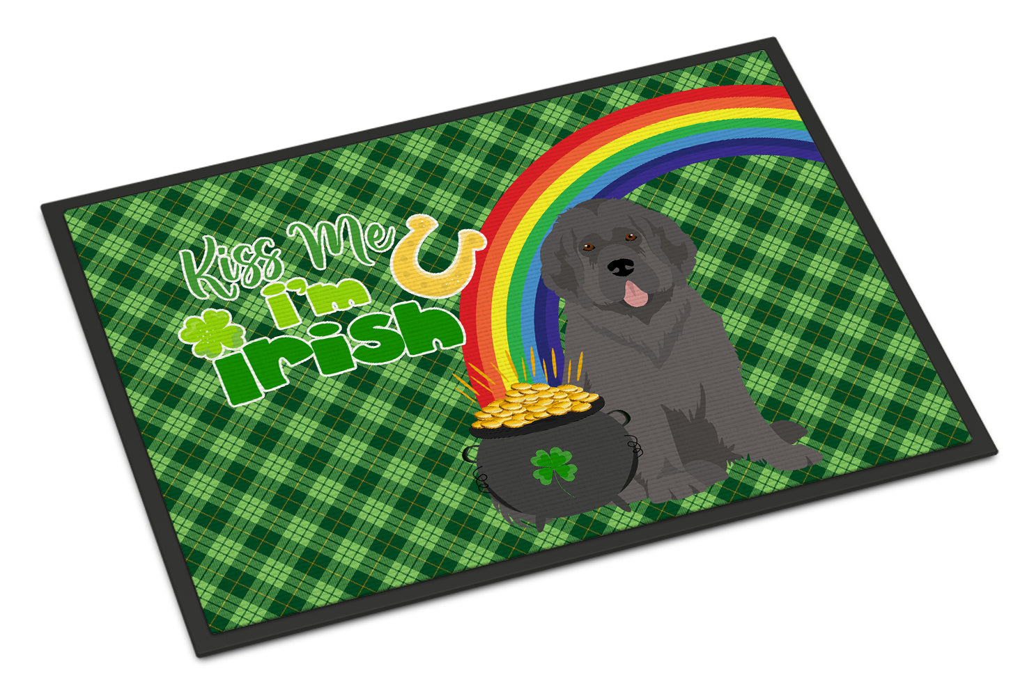 Buy this Grey Newfoundland St. Patrick's Day Indoor or Outdoor Mat 24x36