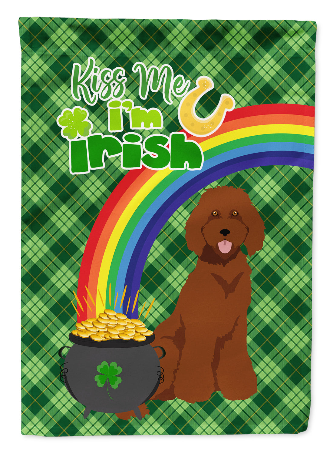 Standard Red Poodle St. Patrick&#39;s Day Flag Garden Size  the-store.com.
