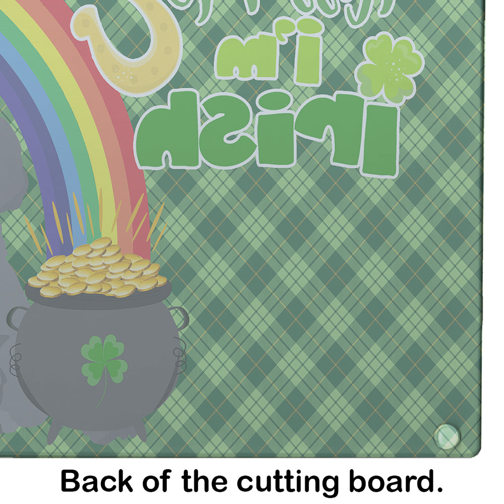 Toy Grey Poodle St. Patrick's Day Glass Cutting Board Large - the-store.com