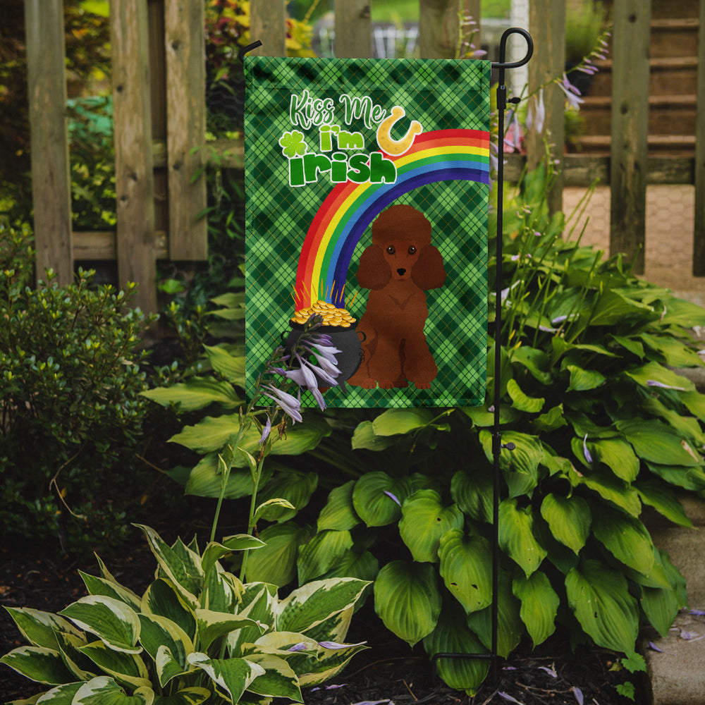 Toy Red Poodle St. Patrick's Day Flag Garden Size  the-store.com.