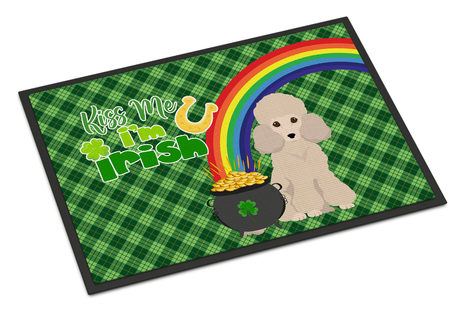 Buy this Toy Cream Poodle St. Patrick's Day Indoor or Outdoor Mat 24x36