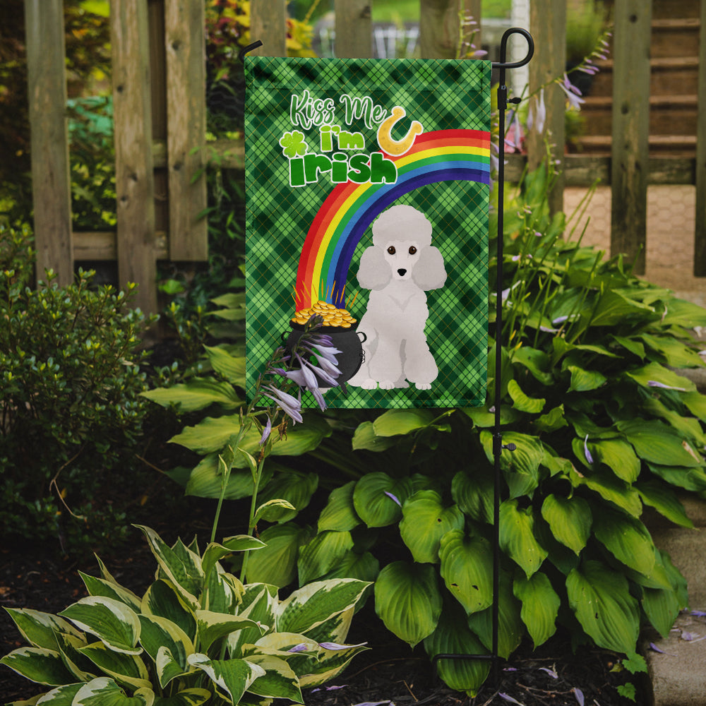 Toy White Poodle St. Patrick's Day Flag Garden Size  the-store.com.