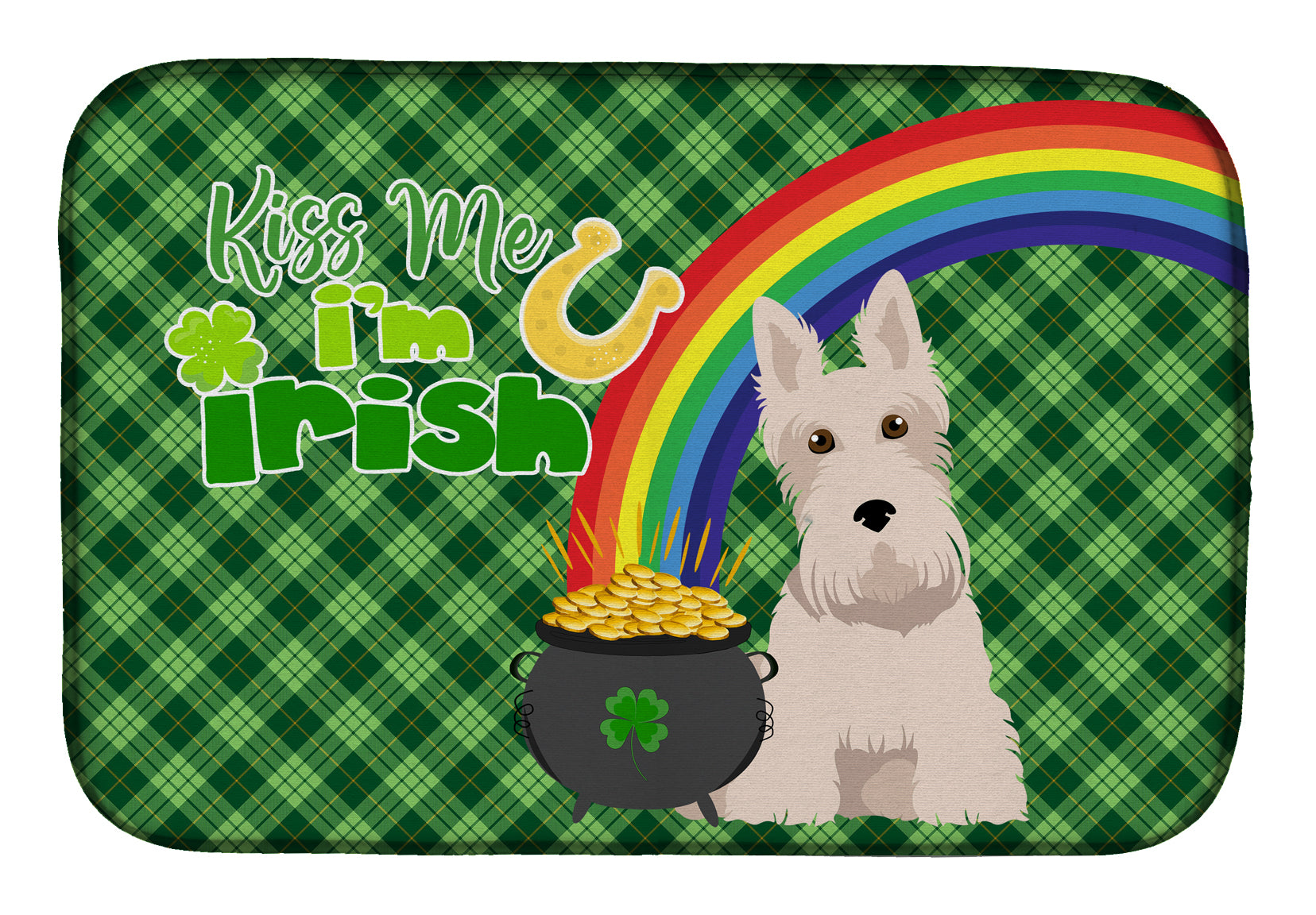 Wheaten Scottish Terrier St. Patrick's Day Dish Drying Mat  the-store.com.