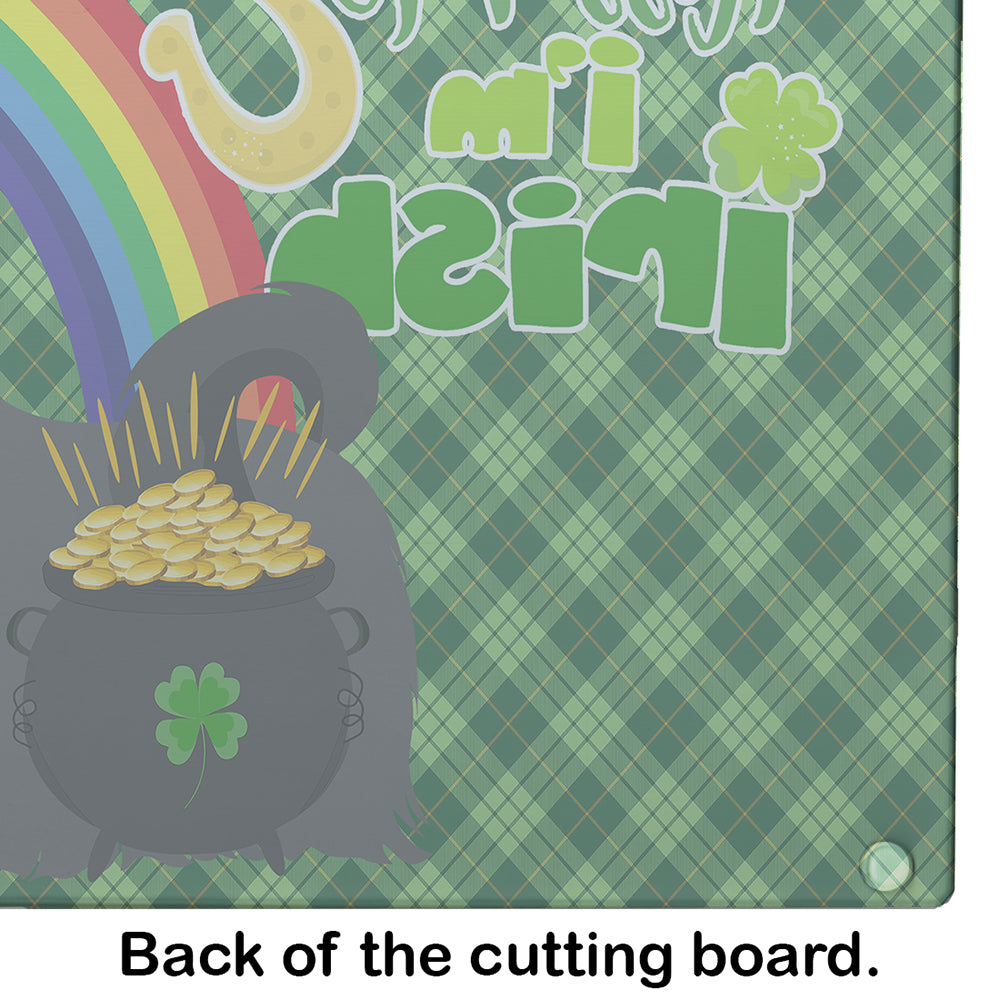 Black Shih Tzu St. Patrick's Day Glass Cutting Board Large - the-store.com