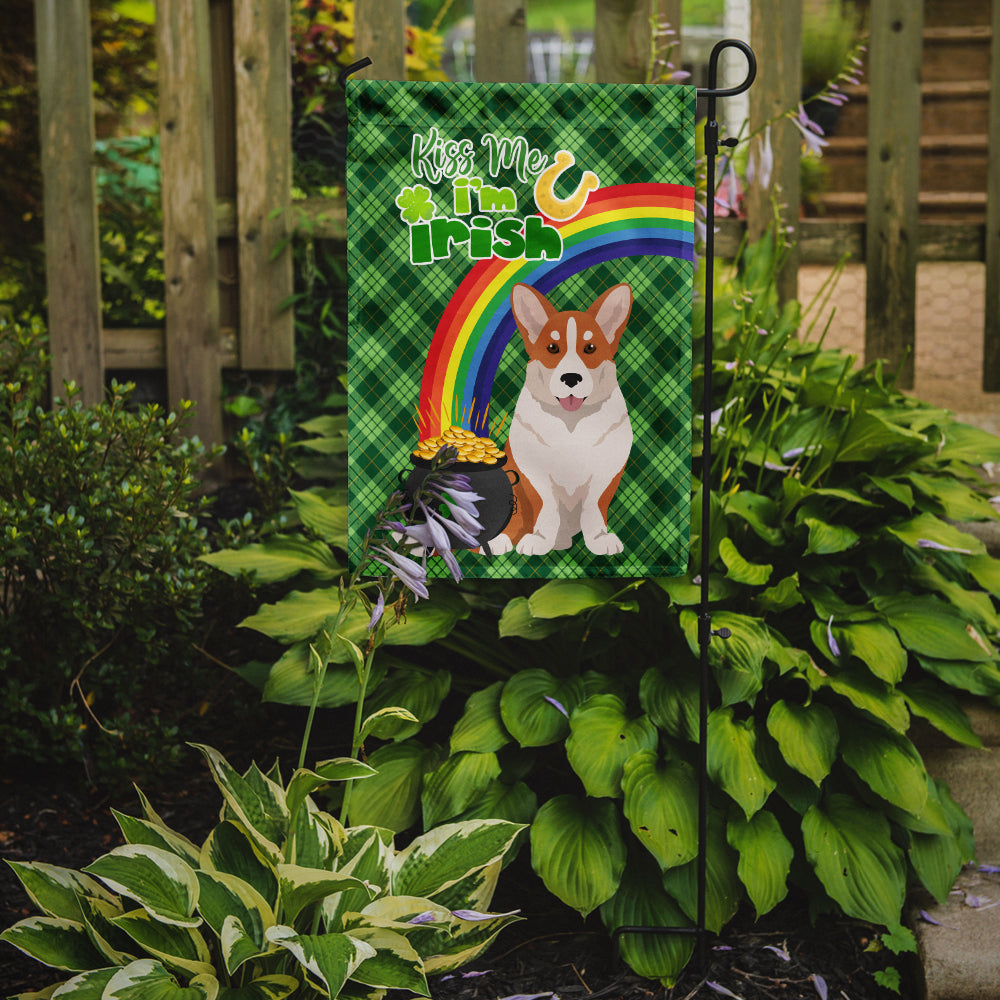 Red Cardigan Corgi St. Patrick's Day Flag Garden Size  the-store.com.