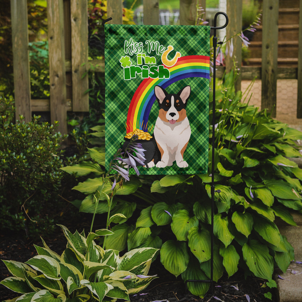 Tricolor Cardigan Corgi St. Patrick's Day Flag Garden Size  the-store.com.