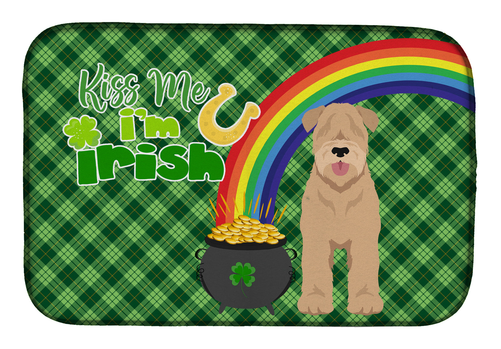 Red Wheaten Terrier St. Patrick's Day Dish Drying Mat  the-store.com.