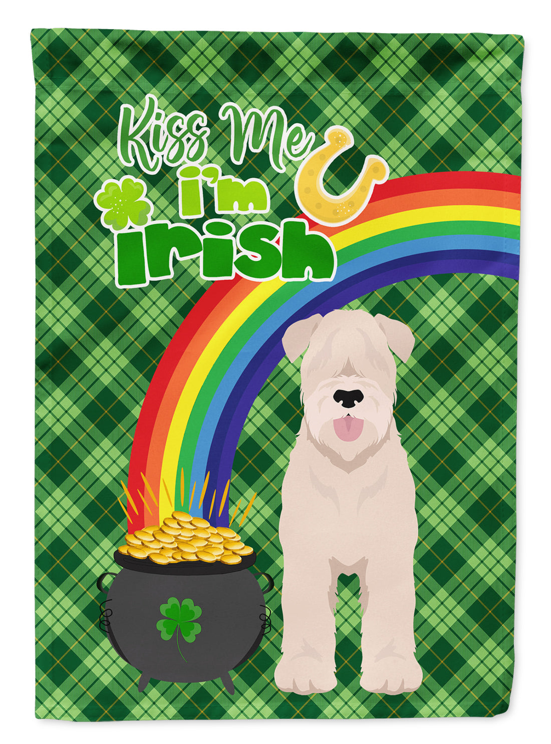 Soft Coated Wheaten Terrier St. Patrick&#39;s Day Flag Garden Size  the-store.com.