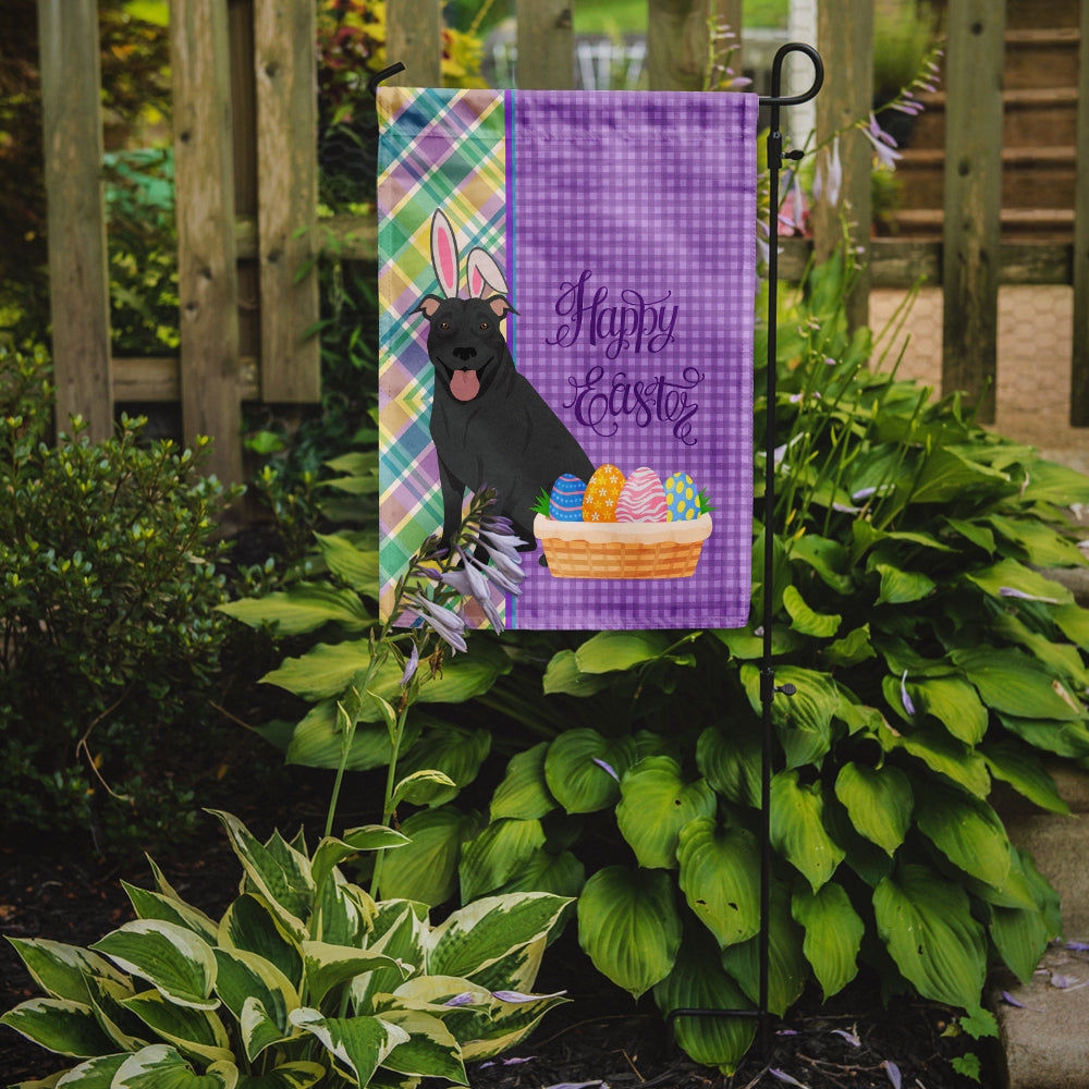 Black Pit Bull Terrier Easter Flag Garden Size  the-store.com.