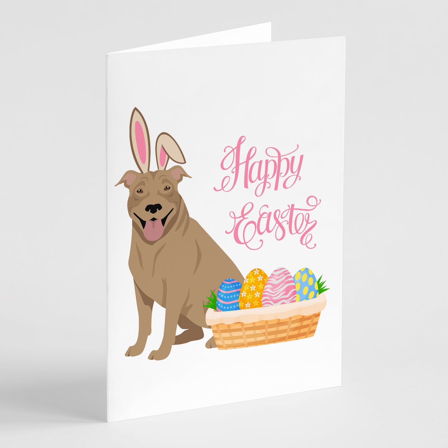 Buy this Fawn Pit Bull Terrier Easter Greeting Cards and Envelopes Pack of 8