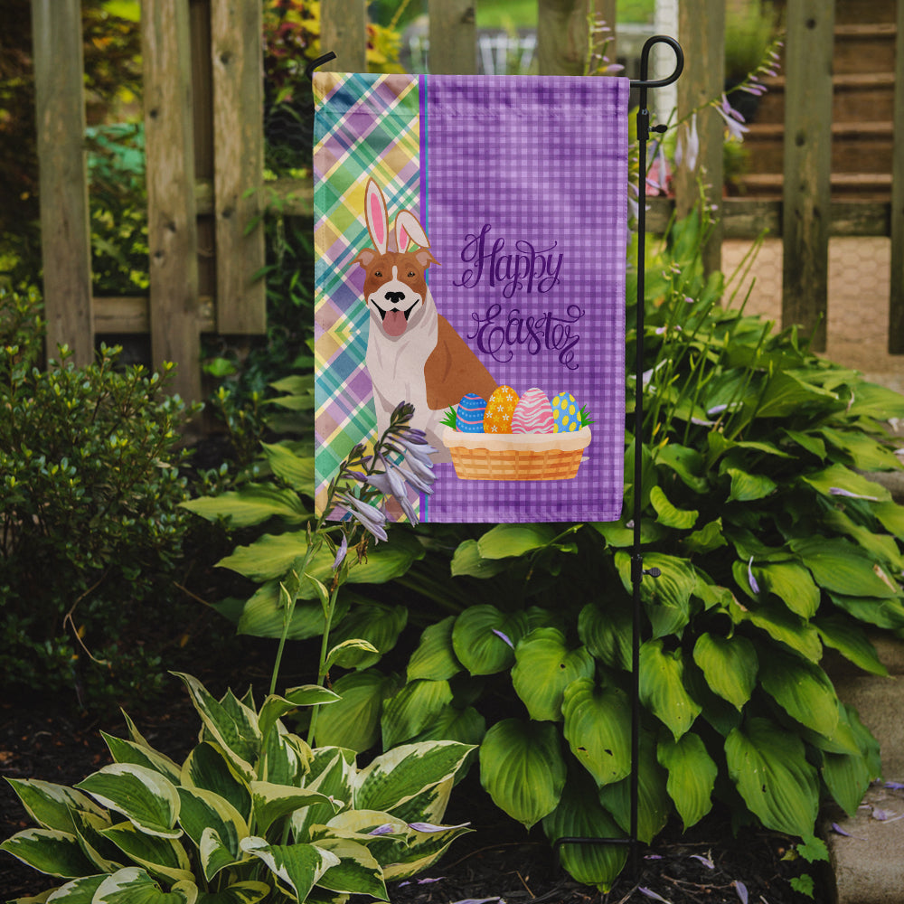 Red and White Pit Bull Terrier Easter Flag Garden Size  the-store.com.