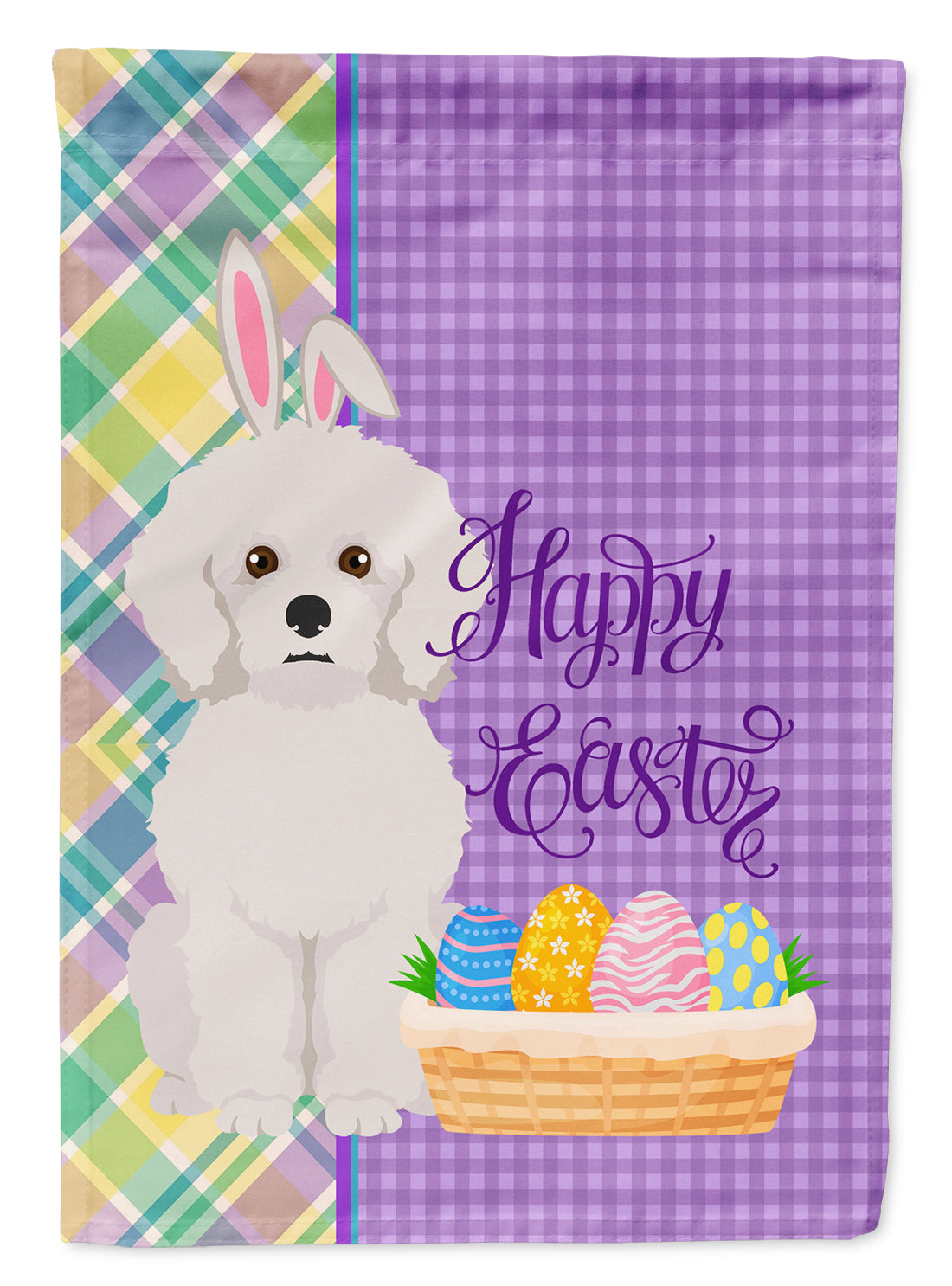 Bichon Frise Easter Flag Garden Size  the-store.com.